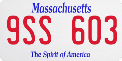 MA license plate 9SS603