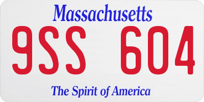 MA license plate 9SS604