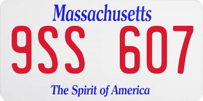 MA license plate 9SS607