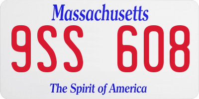 MA license plate 9SS608