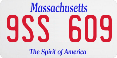 MA license plate 9SS609