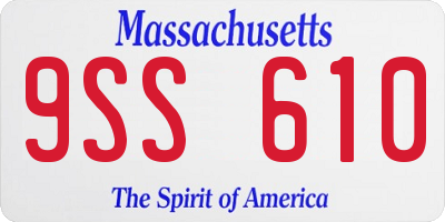 MA license plate 9SS610