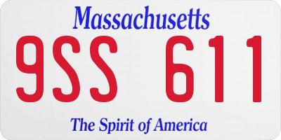 MA license plate 9SS611