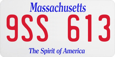 MA license plate 9SS613