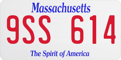 MA license plate 9SS614