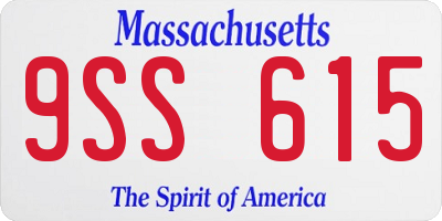 MA license plate 9SS615