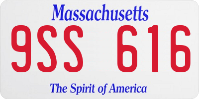 MA license plate 9SS616