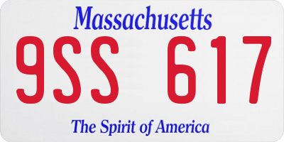 MA license plate 9SS617