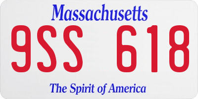 MA license plate 9SS618