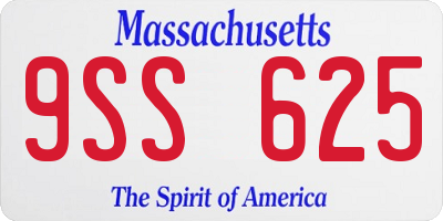 MA license plate 9SS625