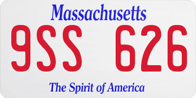 MA license plate 9SS626