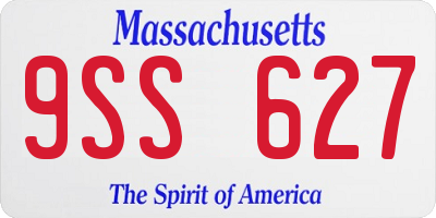 MA license plate 9SS627