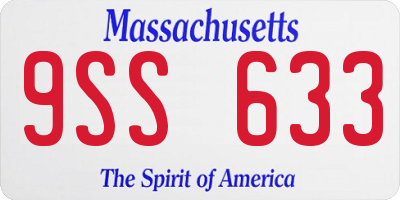 MA license plate 9SS633