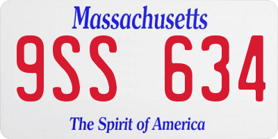 MA license plate 9SS634