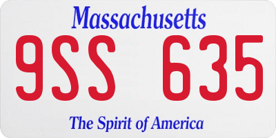 MA license plate 9SS635