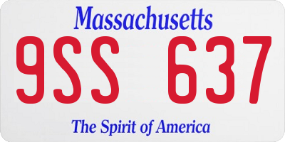 MA license plate 9SS637