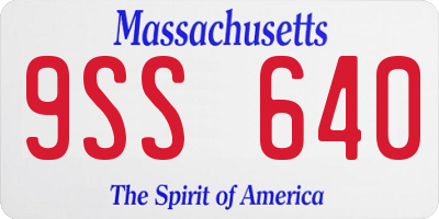 MA license plate 9SS640