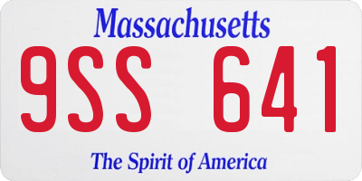 MA license plate 9SS641