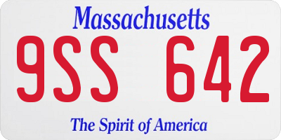 MA license plate 9SS642