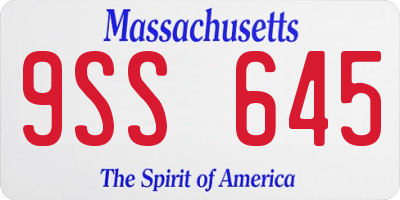 MA license plate 9SS645