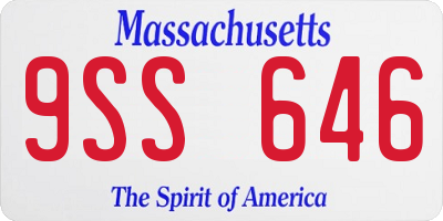 MA license plate 9SS646