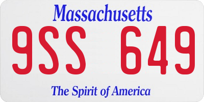 MA license plate 9SS649
