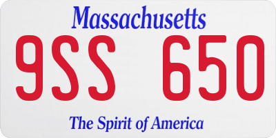 MA license plate 9SS650