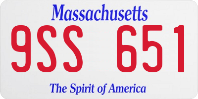 MA license plate 9SS651