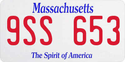 MA license plate 9SS653