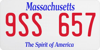 MA license plate 9SS657