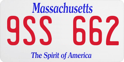 MA license plate 9SS662