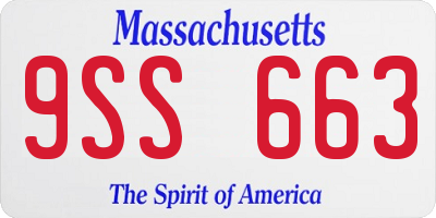 MA license plate 9SS663