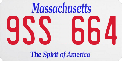 MA license plate 9SS664