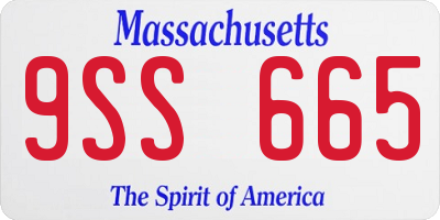 MA license plate 9SS665