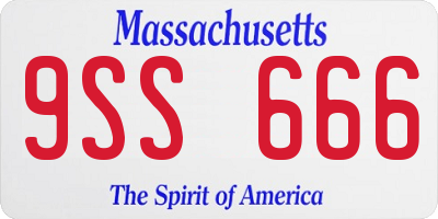 MA license plate 9SS666