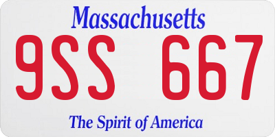 MA license plate 9SS667