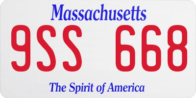 MA license plate 9SS668