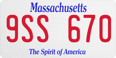 MA license plate 9SS670