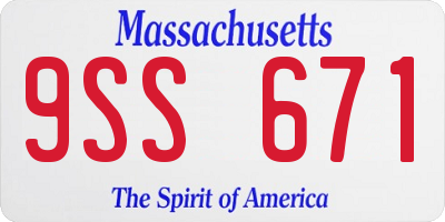 MA license plate 9SS671