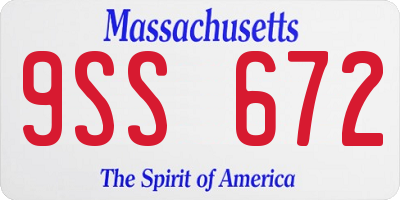 MA license plate 9SS672