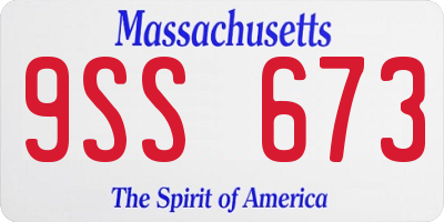 MA license plate 9SS673