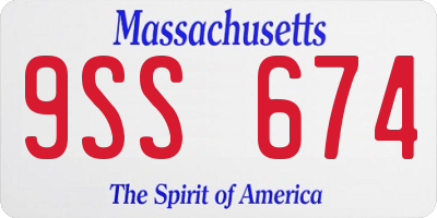MA license plate 9SS674