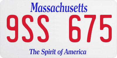 MA license plate 9SS675