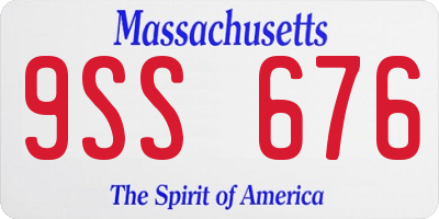 MA license plate 9SS676