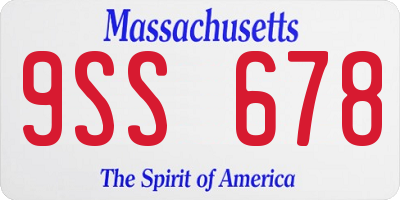 MA license plate 9SS678