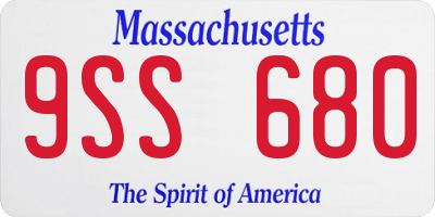 MA license plate 9SS680