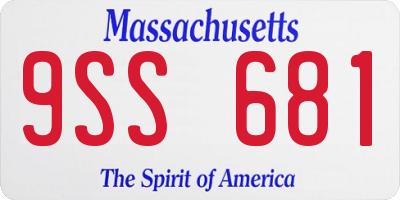 MA license plate 9SS681