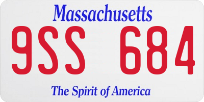 MA license plate 9SS684