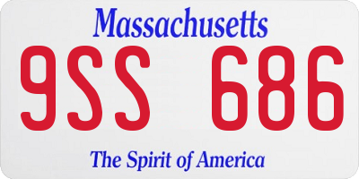 MA license plate 9SS686