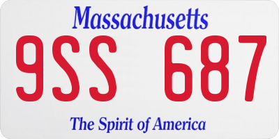 MA license plate 9SS687